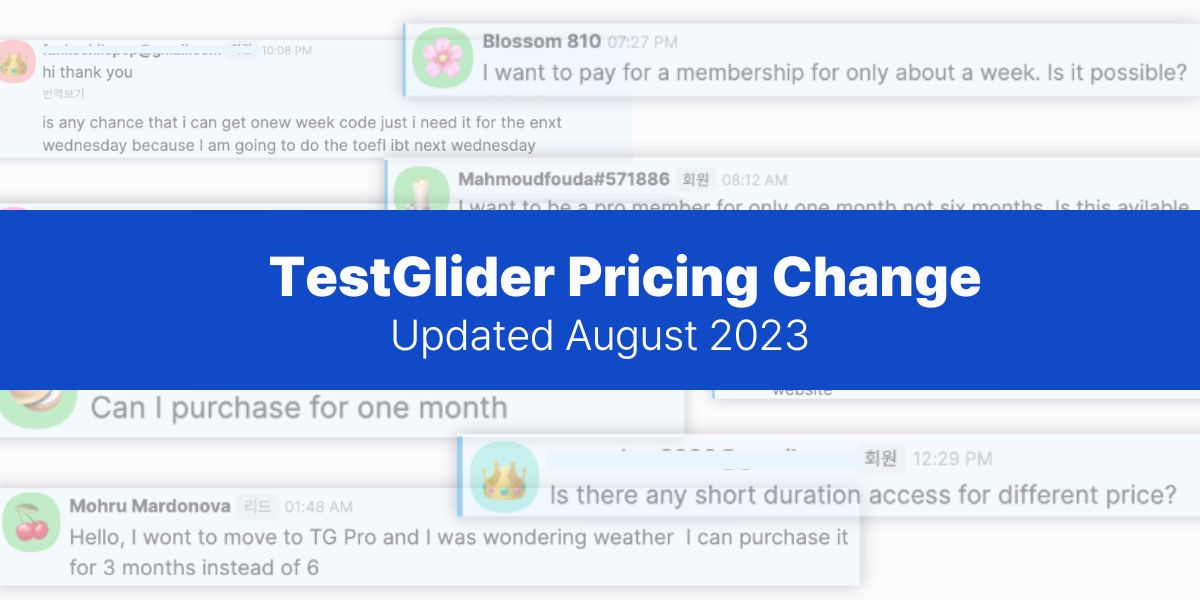 Updating TestGlider Pricing for Affordable TOEFL Study Access