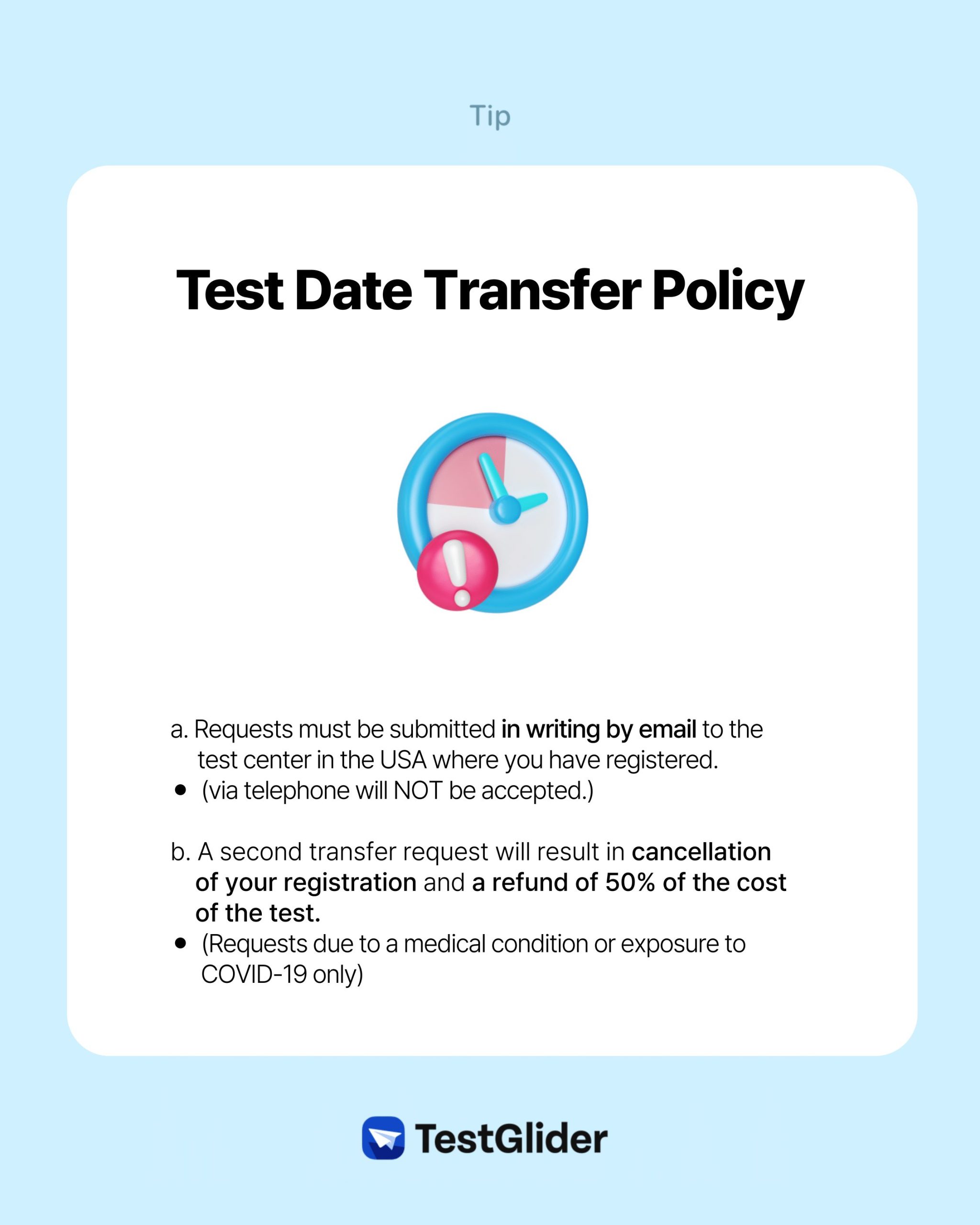 IELTS Exam test date transfer policy